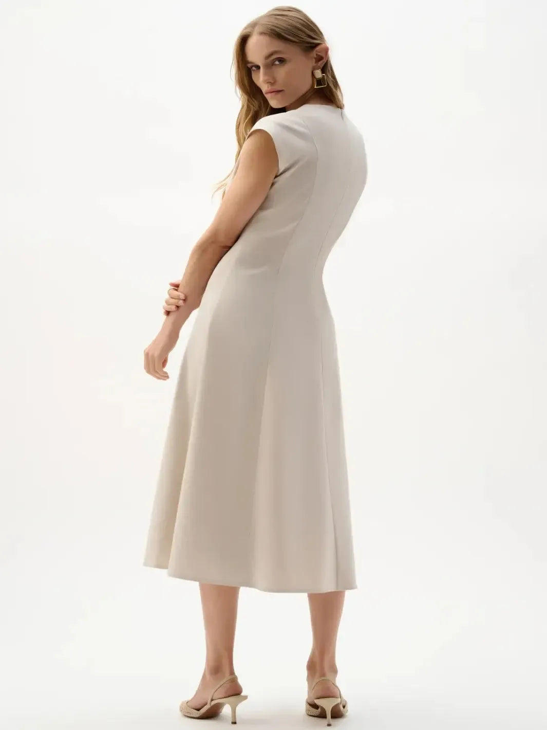Joseph Ribkoff Button Down Midi Dress In Natural 262129-Nicola Ross
