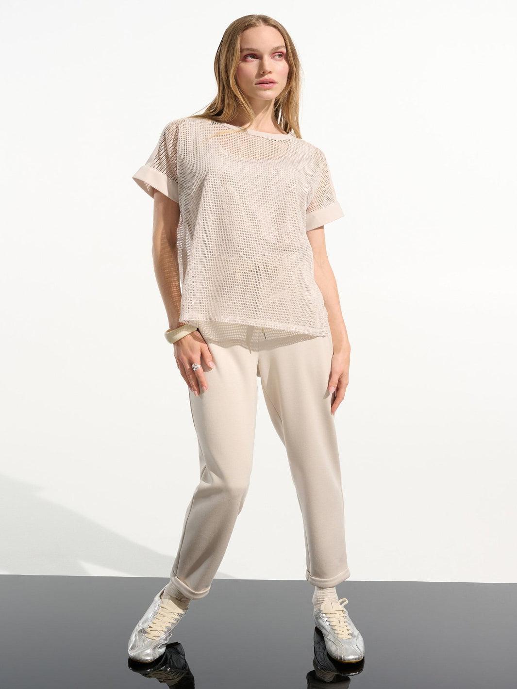 Joseph Ribkoff Casual Crew Neck Top In Moonstone 261642-Nicola Ross