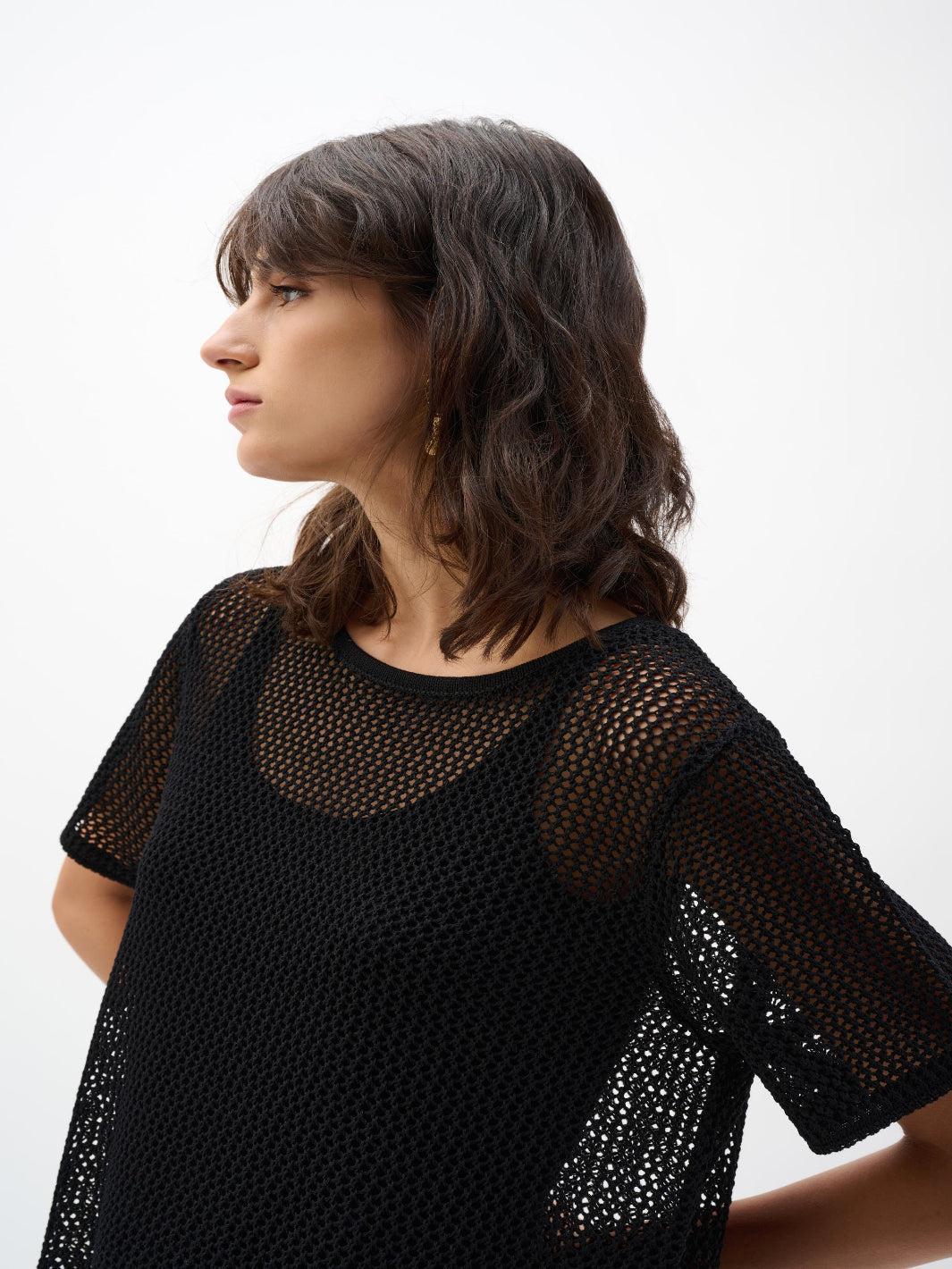 Joseph Ribkoff Casual Fringe Top In Black 262928-Nicola Ross