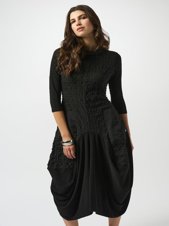 Joseph Ribkoff Casual Midi A-line Dress In Black 253085-Nicola Ross