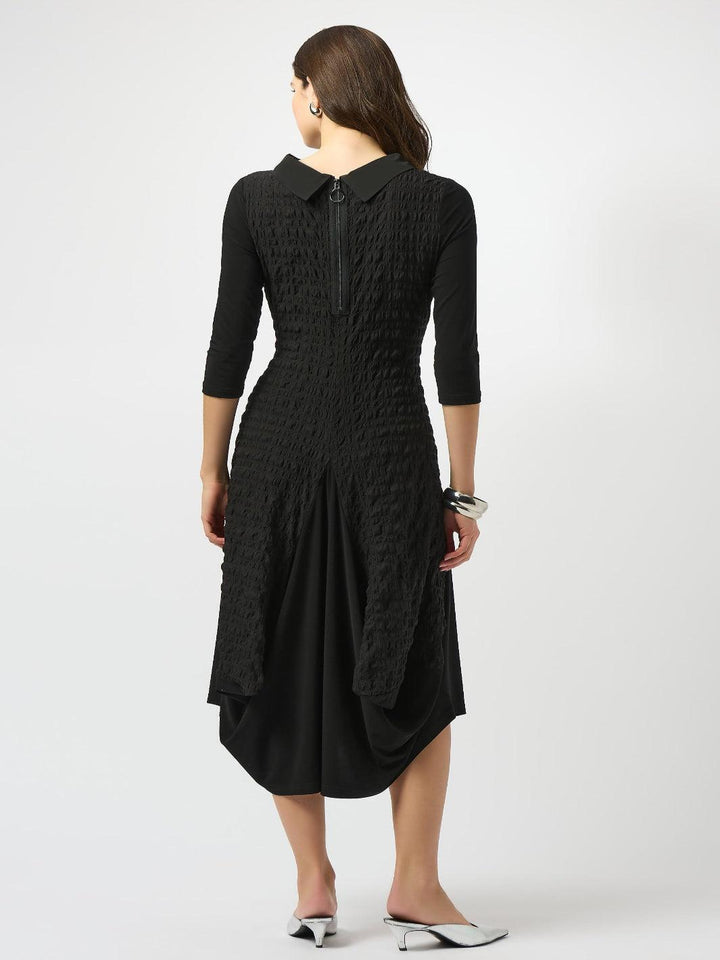 Joseph Ribkoff Casual Midi A-line Dress In Black 253085-Nicola Ross