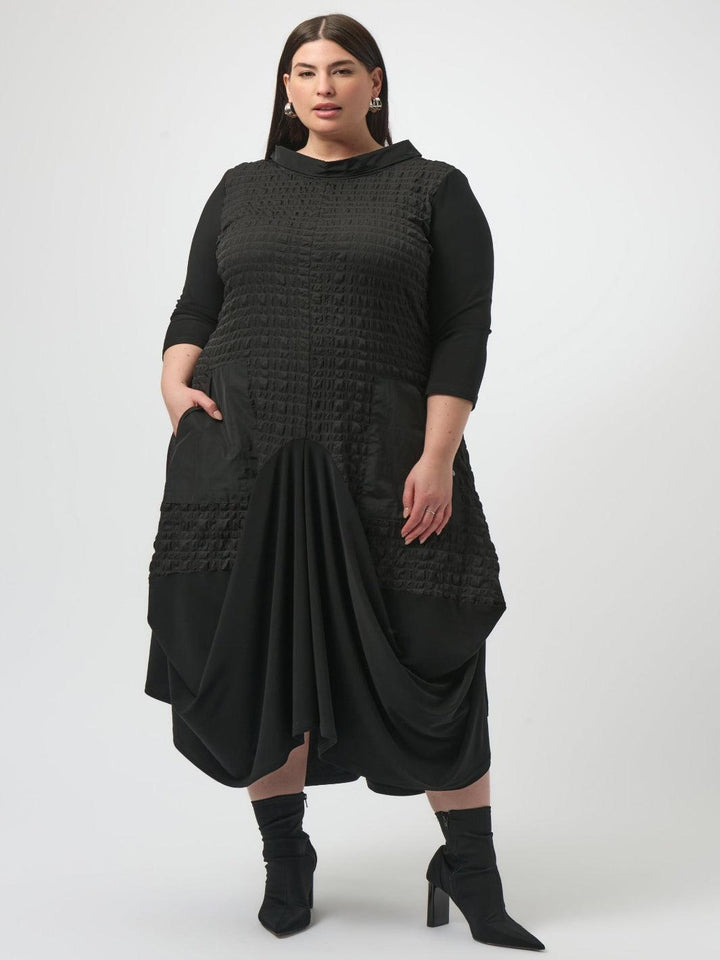 Joseph Ribkoff Casual Midi A-line Dress In Black 253085-Nicola Ross