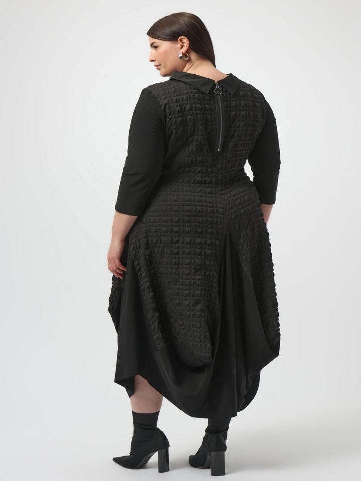 Joseph Ribkoff Casual Midi A-line Dress In Black 253085-Nicola Ross