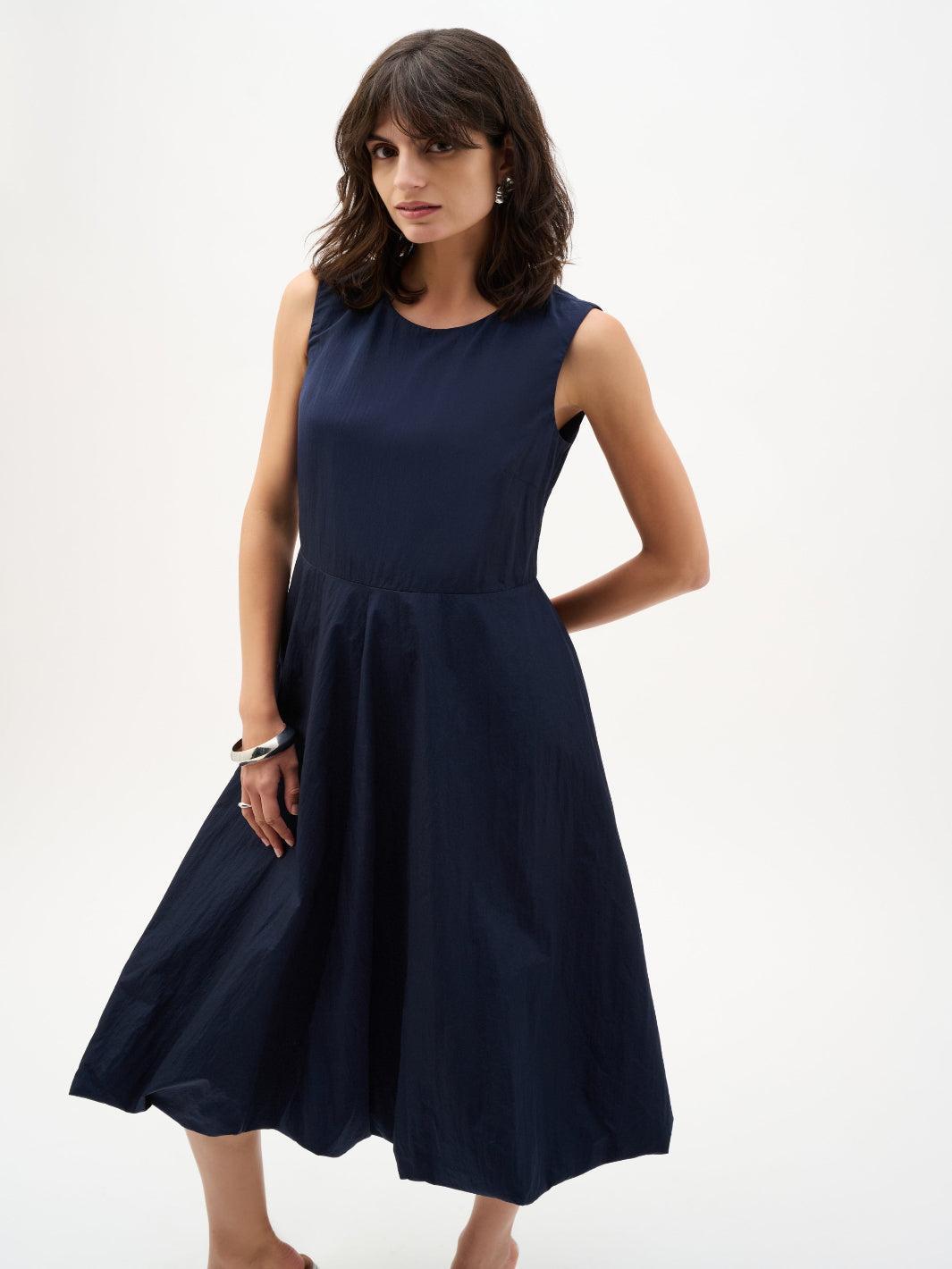 Joseph Ribkoff Casual Sleeveless Midi Dress In Midnight Blue 262115-Nicola Ross
