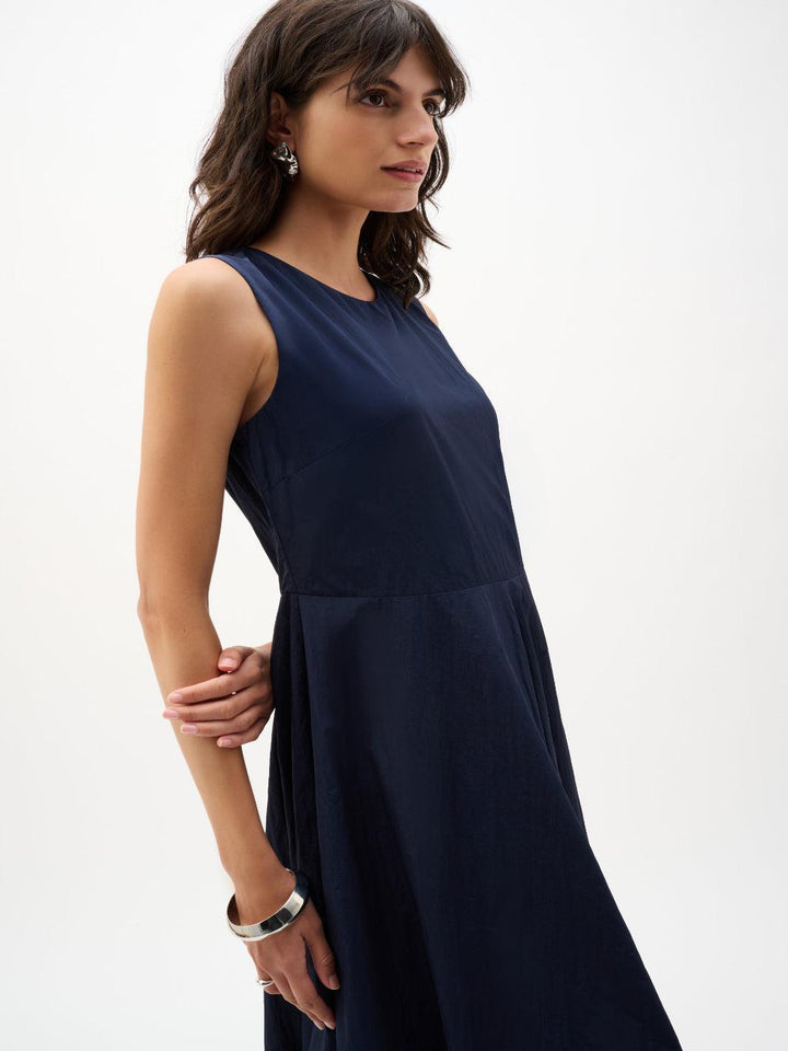 Joseph Ribkoff Casual Sleeveless Midi Dress In Midnight Blue 262115-Nicola Ross