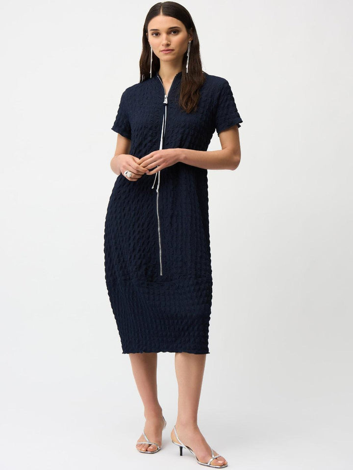 Joseph Ribkoff Casual Summer Midi Dress In Midnight Blue 261064-Nicola Ross