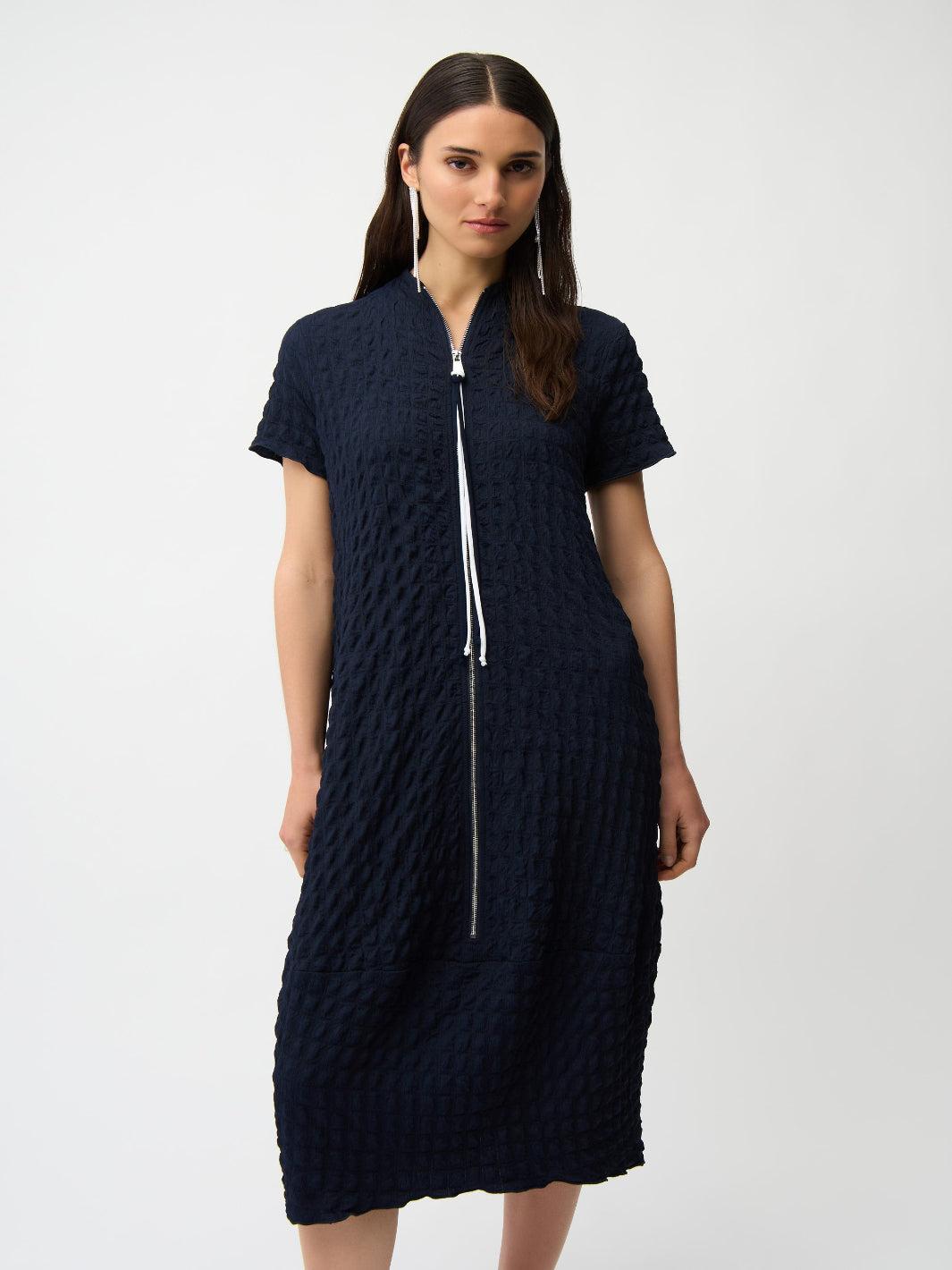 Joseph Ribkoff Casual Summer Midi Dress In Midnight Blue 261064-Nicola Ross