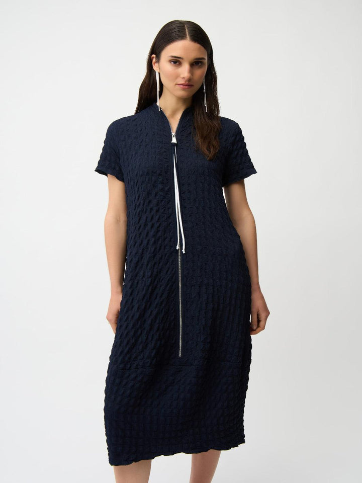 Joseph Ribkoff Casual Summer Midi Dress In Midnight Blue 261064-Nicola Ross