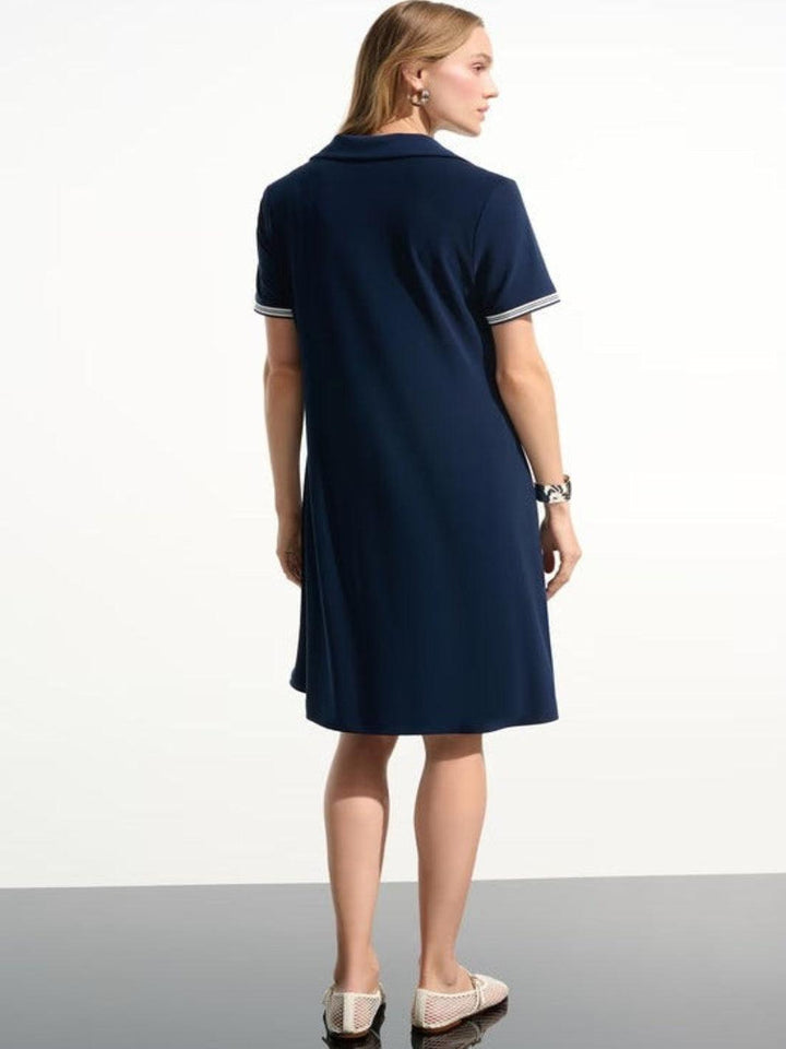 Joseph Ribkoff Casual V-neck Dress In Indigo 261614-Nicola Ross