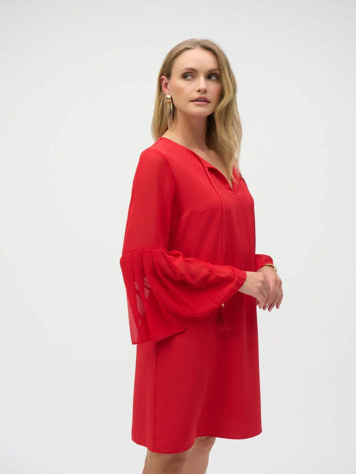 Joseph Ribkoff Casual V-neck Mini Dress In Red 252163-Nicola Ross