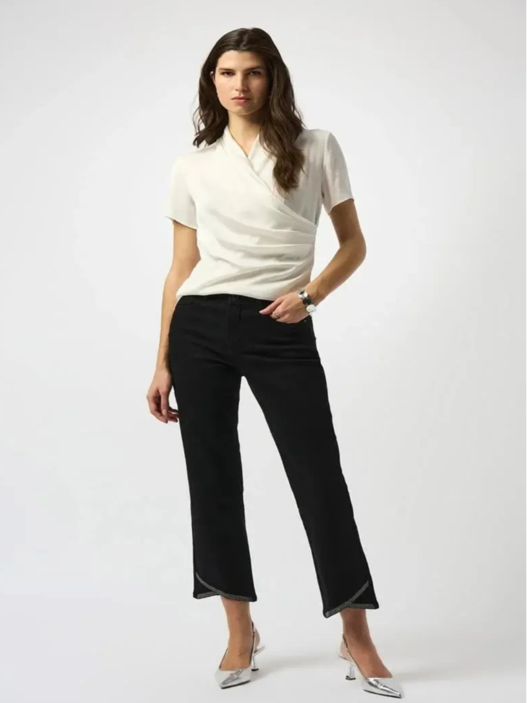 Joseph Ribkoff Casual V-neck Pullover In Winter White 253237-Nicola Ross