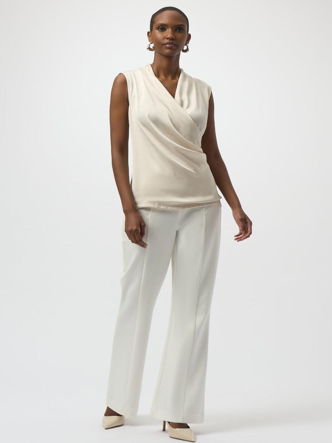 Joseph Ribkoff Casual V-neck Top In Birch 254215-Nicola Ross
