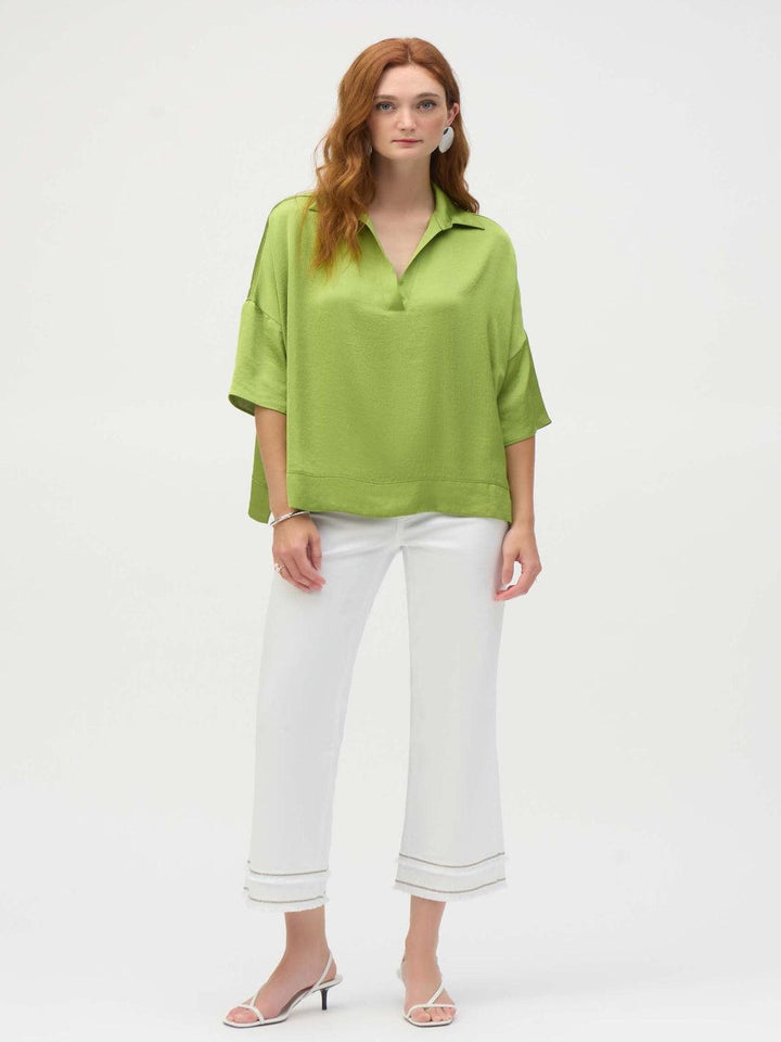 Joseph Ribkoff Casual V-neck Top In Green 252059-Nicola Ross