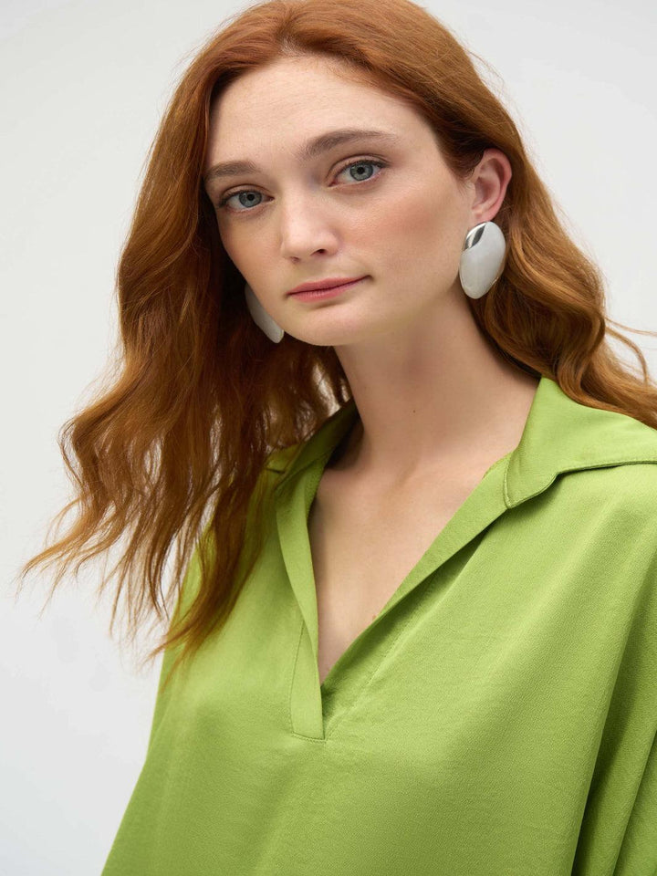 Joseph Ribkoff Casual V-neck Top In Green 252059-Nicola Ross