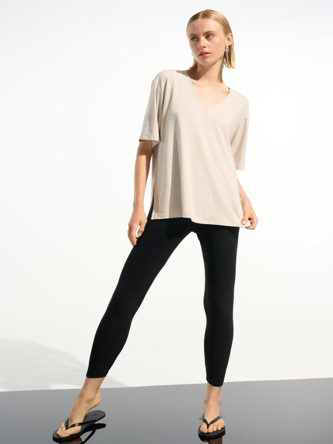 Joseph Ribkoff Casual V-neck Top In Moonstone 261600-Nicola Ross