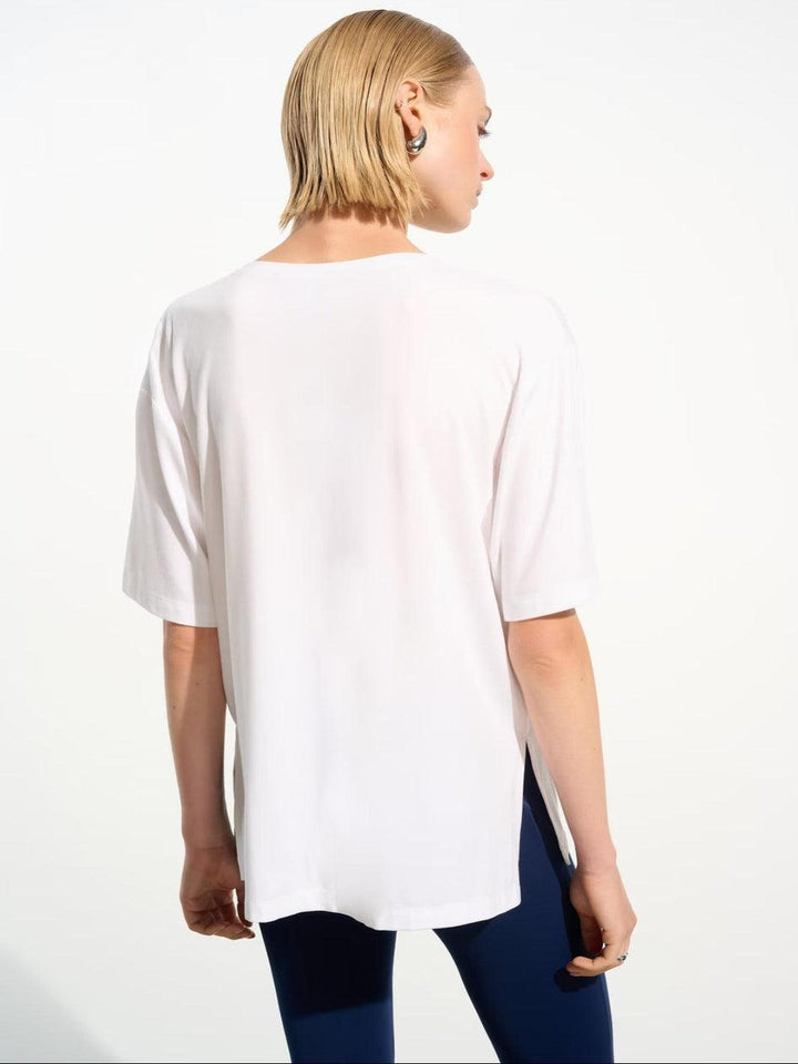 Joseph Ribkoff Casual V-neck Top In Vanilla 261600-Nicola Ross