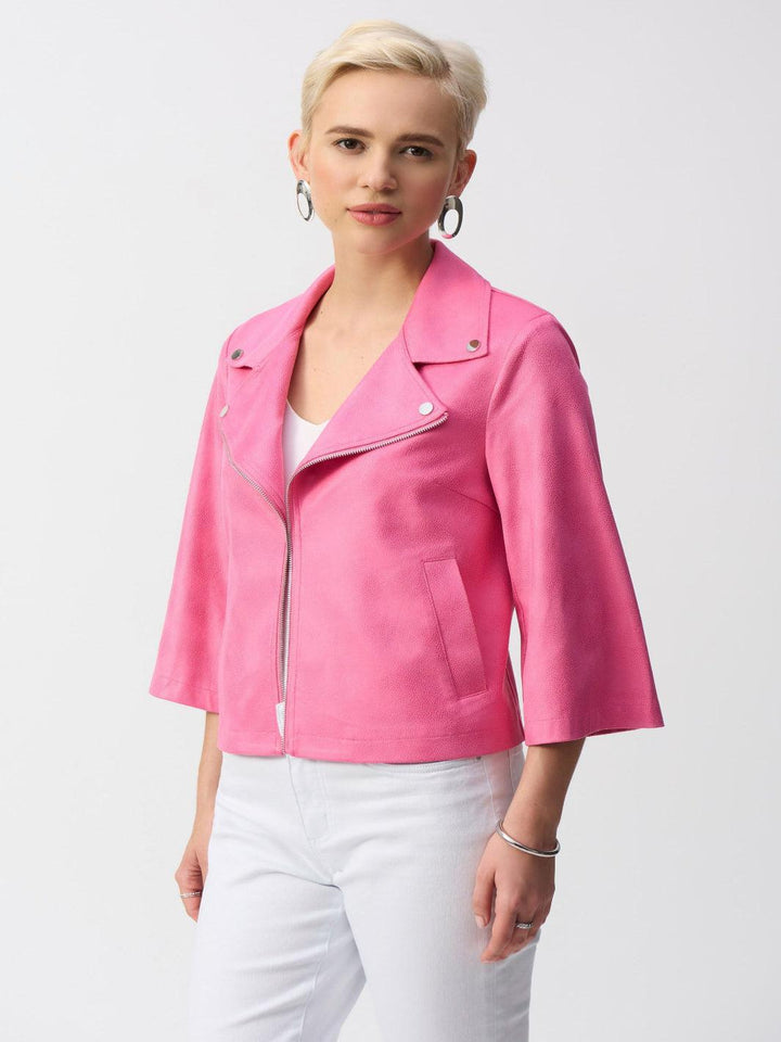 Joseph Ribkoff Casual Zipper Jacket In Bubblegum Pink 251908-Nicola Ross