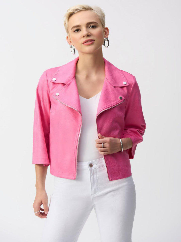 Joseph Ribkoff Casual Zipper Jacket In Bubblegum Pink 251908-Nicola Ross