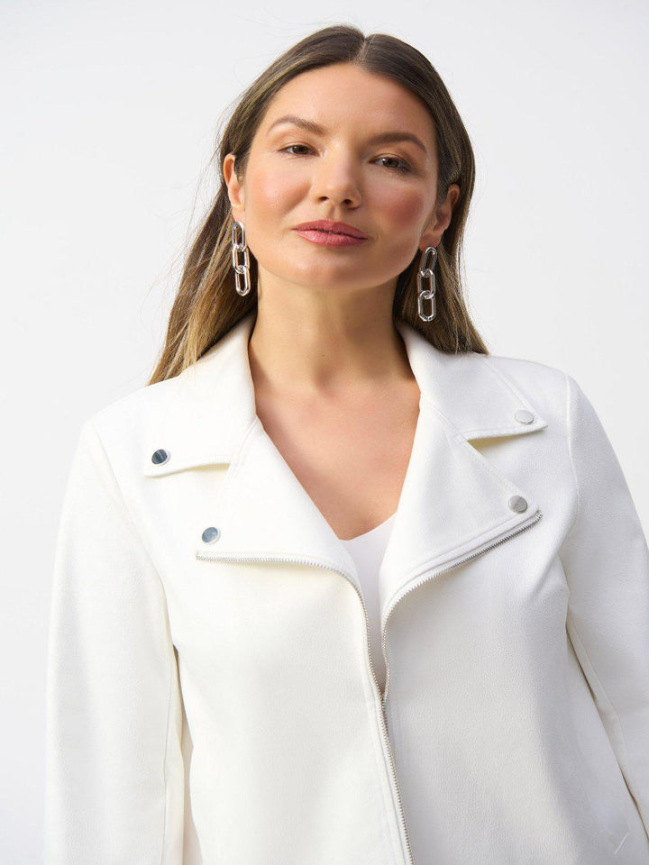 Joseph Ribkoff Casual Zipper Jacket In Vanilla 251908-Nicola Ross