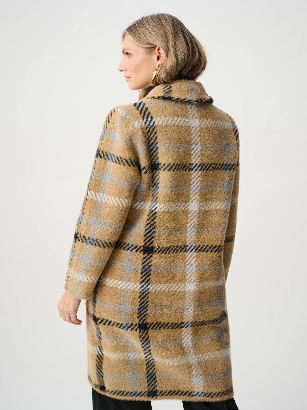 Joseph Ribkoff Check Coat In Camel/Multi 263954-Nicola Ross
