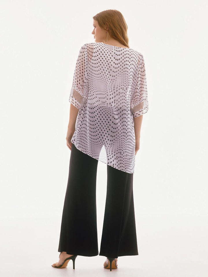 Joseph Ribkoff Chic Asymmetrical Pullover In Vanilla/Multi 251774-Nicola Ross
