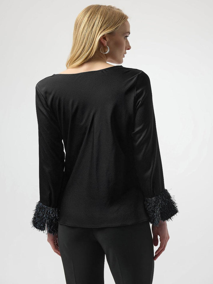 Joseph Ribkoff Chic Cowl Neck Top In Black 254020-Nicola Ross