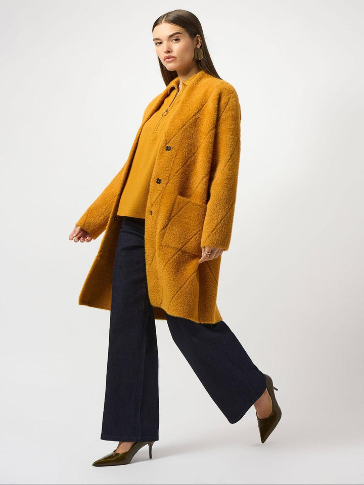 Joseph Ribkoff Chic Long Overcoat In Mustard 253955-Nicola Ross