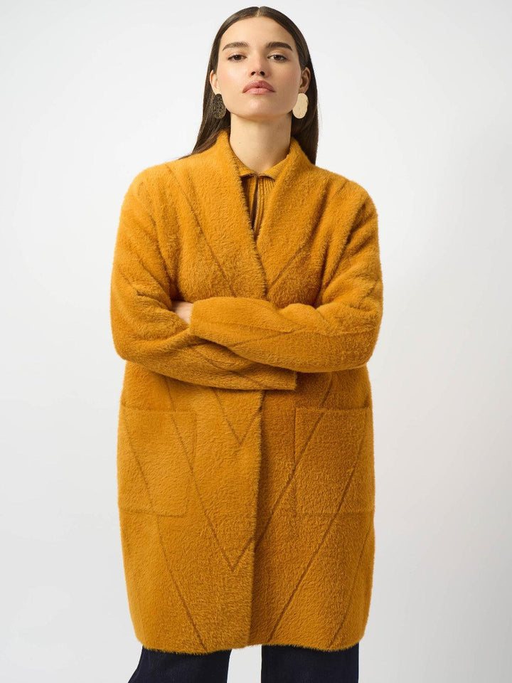 Joseph Ribkoff Chic Long Overcoat In Mustard 253955-Nicola Ross