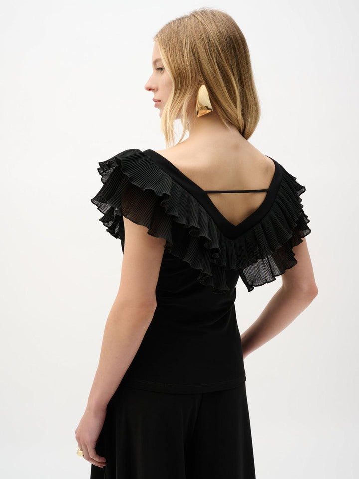 Joseph Ribkoff Chic V Neck Top In Black 262089-Nicola Ross