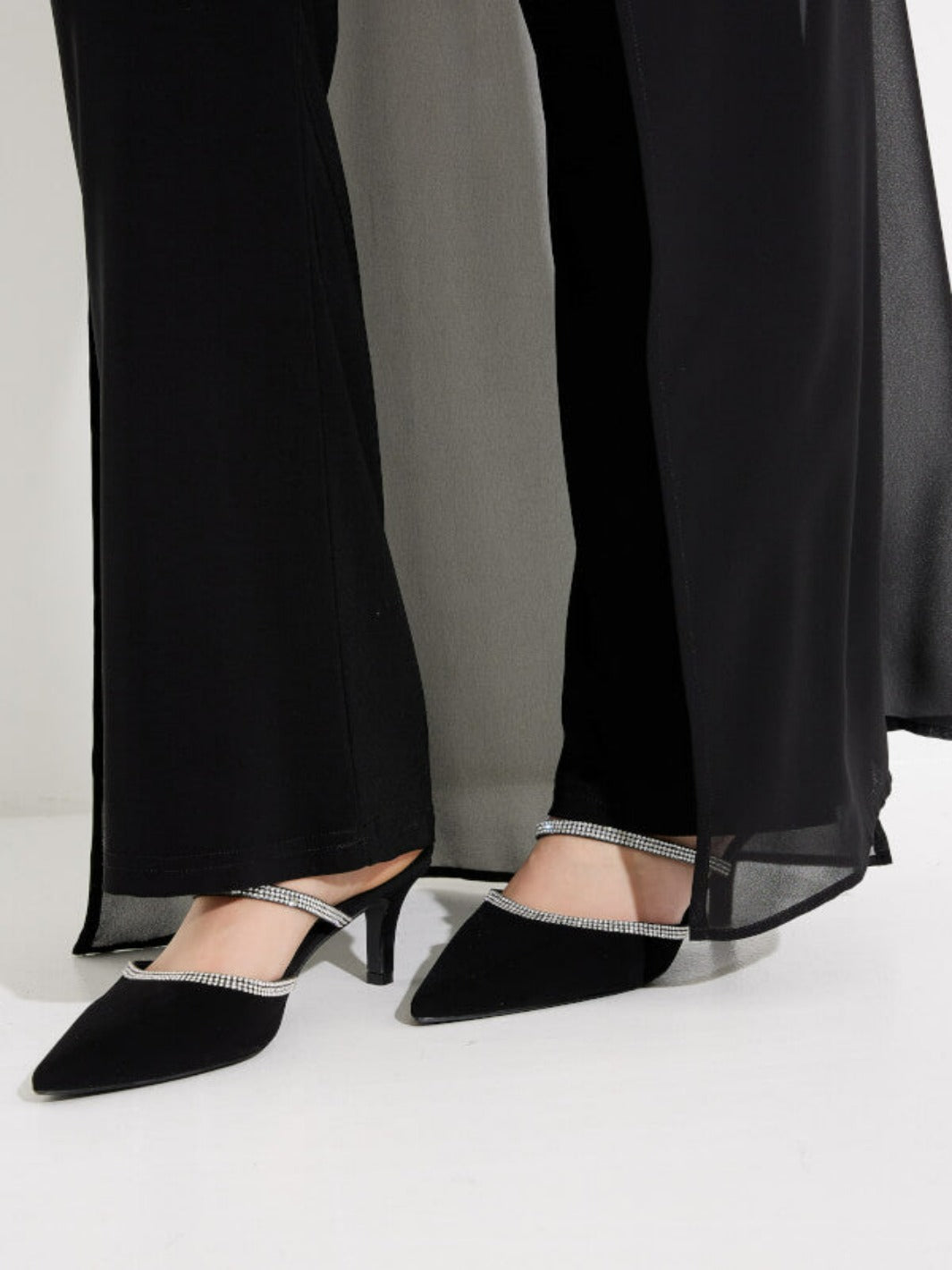 Joseph Ribkoff - Chiffon Overlay Pant in Black 233773-Nicola Ross