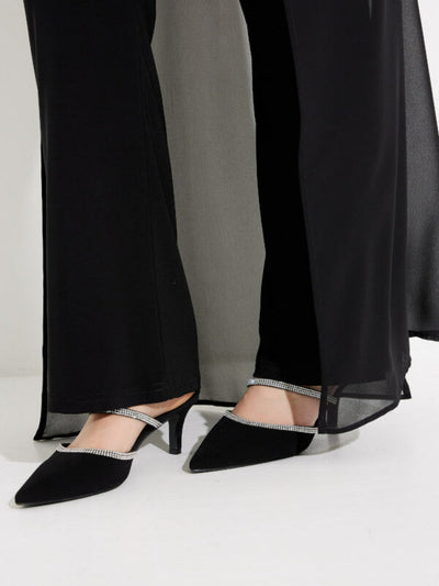 Joseph Ribkoff - Chiffon Overlay Pant in Black 233773-Nicola Ross