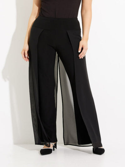 Joseph Ribkoff - Chiffon Overlay Pant in Black 233773-Nicola Ross
