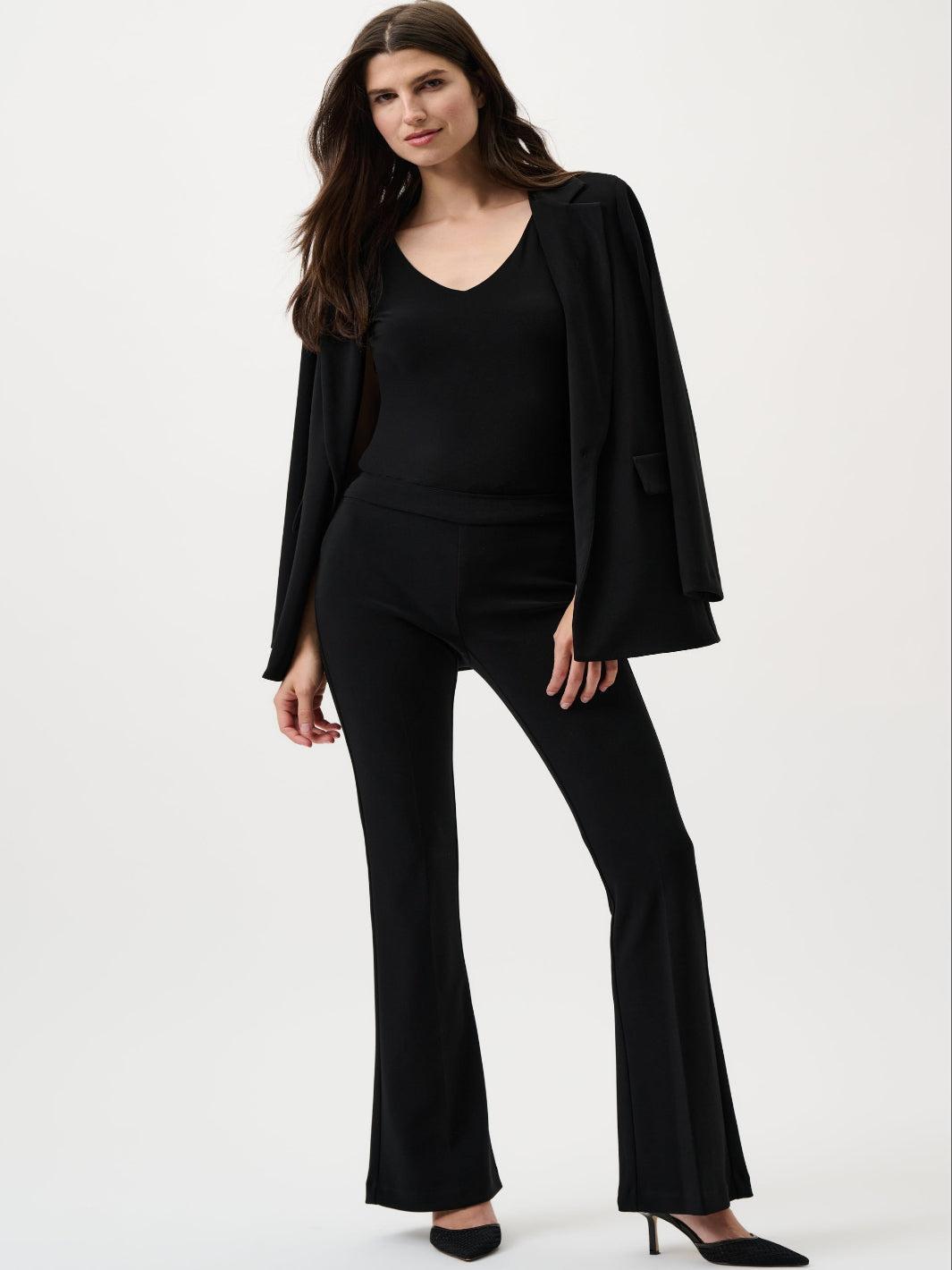 Joseph Ribkoff Classic Flared Trouser In Black 163099CO-Nicola Ross