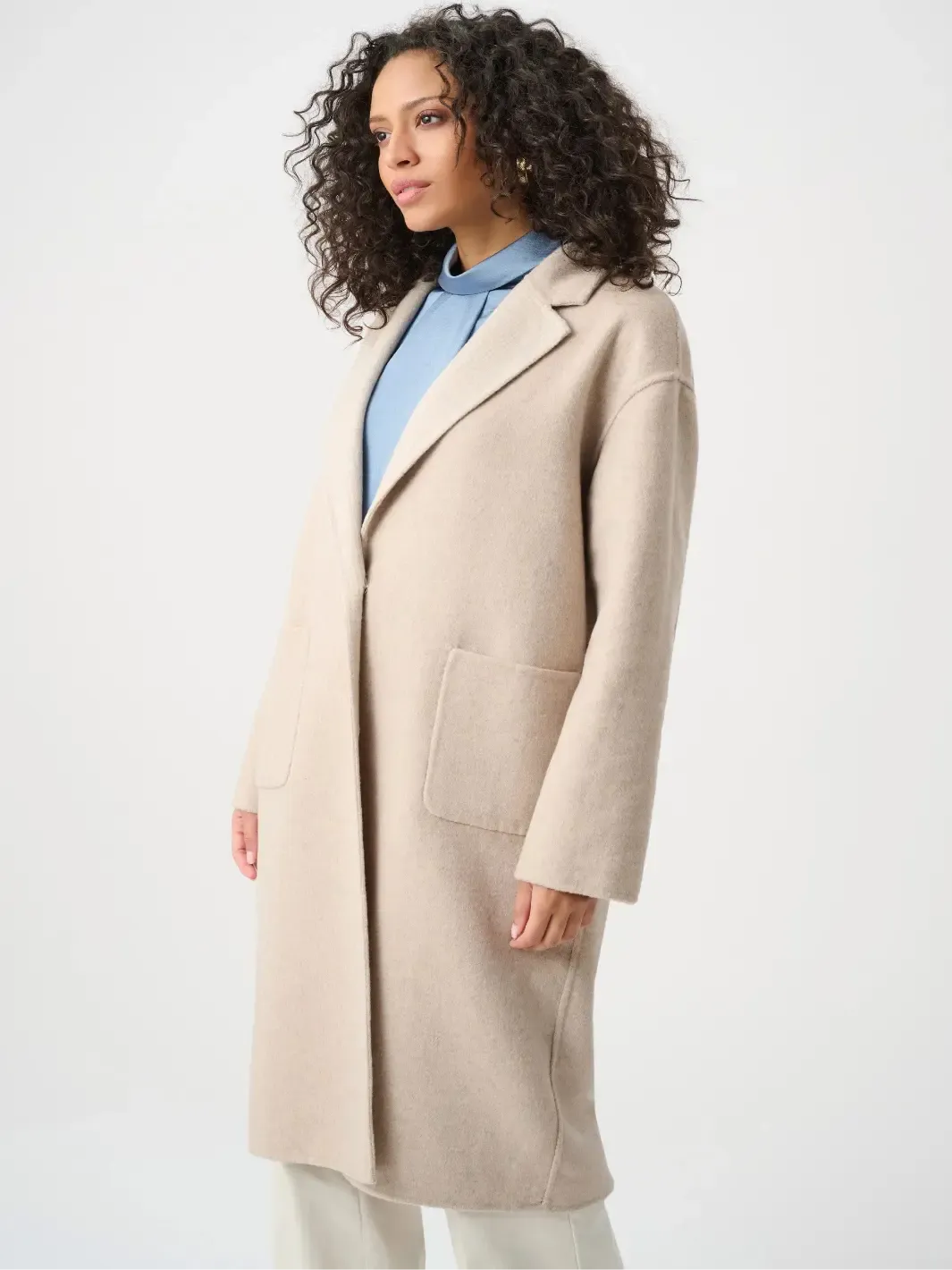 Joseph Ribkoff Classic Longline Coat In Oatmeal 263913-Nicola Ross