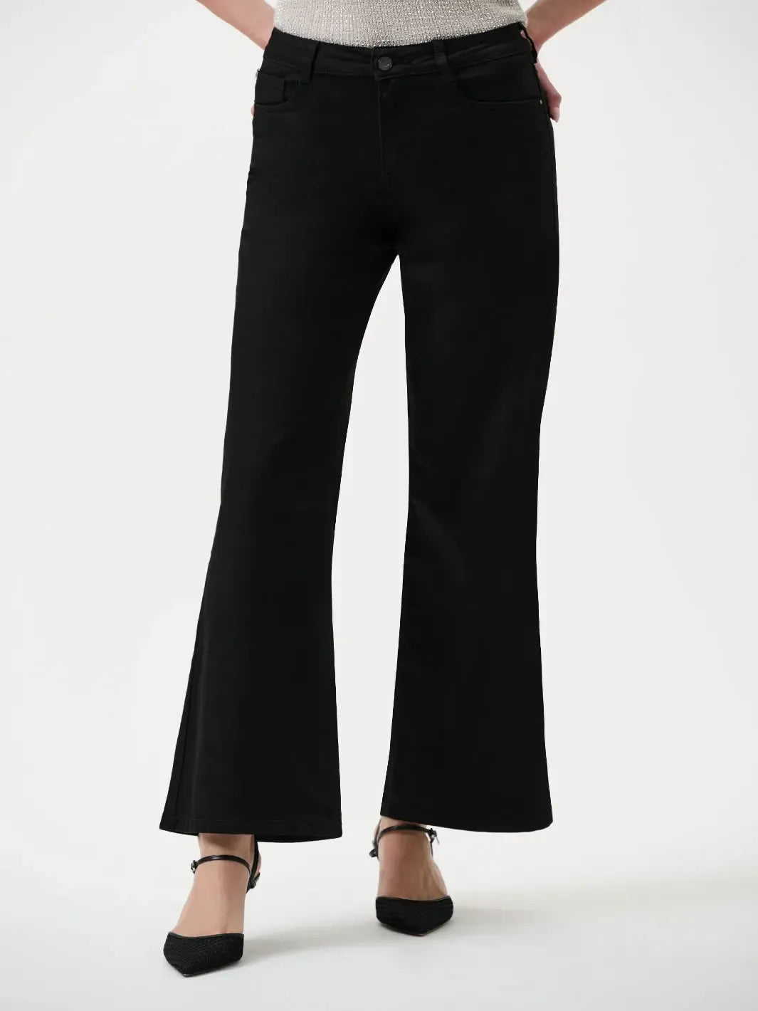 Joseph Ribkoff Classic Wide-Leg Stretch Jeans In Black 251968BCO-Nicola Ross