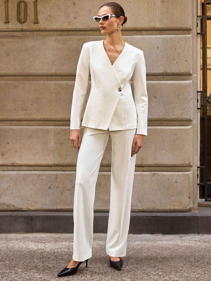 Joseph Ribkoff Classic Wide Leg Trousers In Winter White 153088F25-Nicola Ross