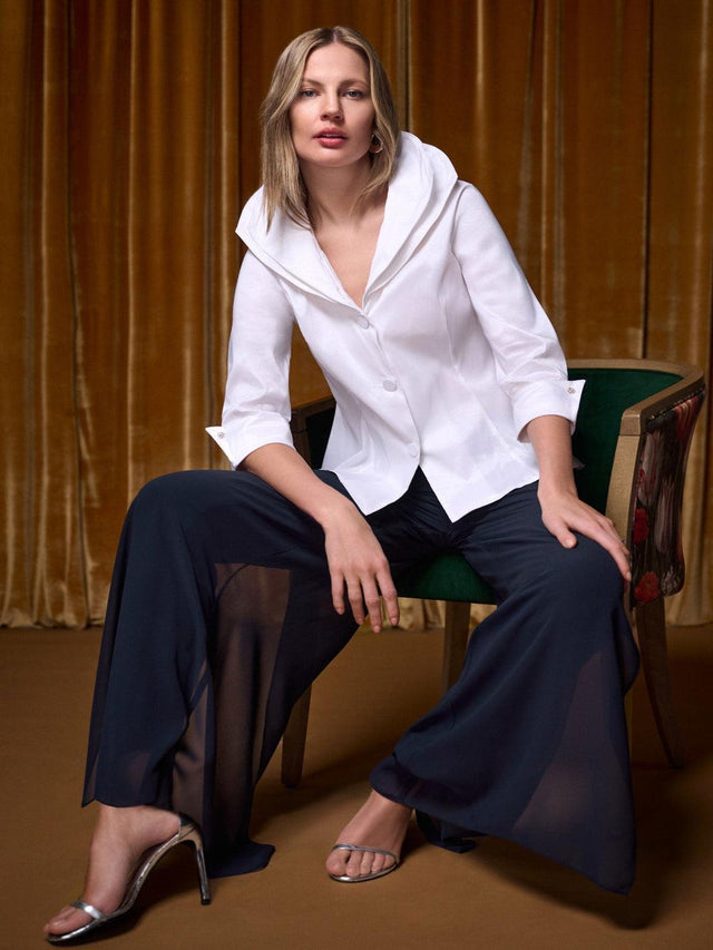 Joseph Ribkoff Collar Blouse In Vanilla 264719-Nicola Ross