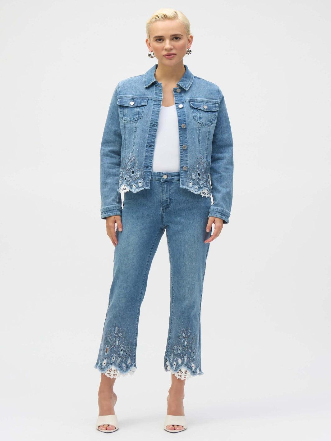 Joseph Ribkoff Collared Denim Top 252911-Nicola Ross