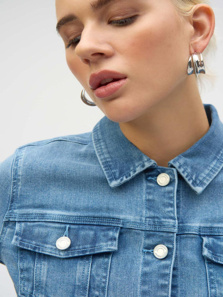 Joseph Ribkoff Collared Denim Top 252911-Nicola Ross