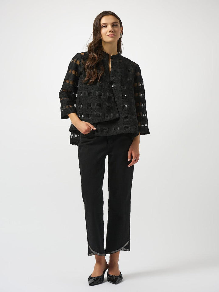 Joseph Ribkoff Collared Formal Button Closure In Black 253199-Nicola Ross