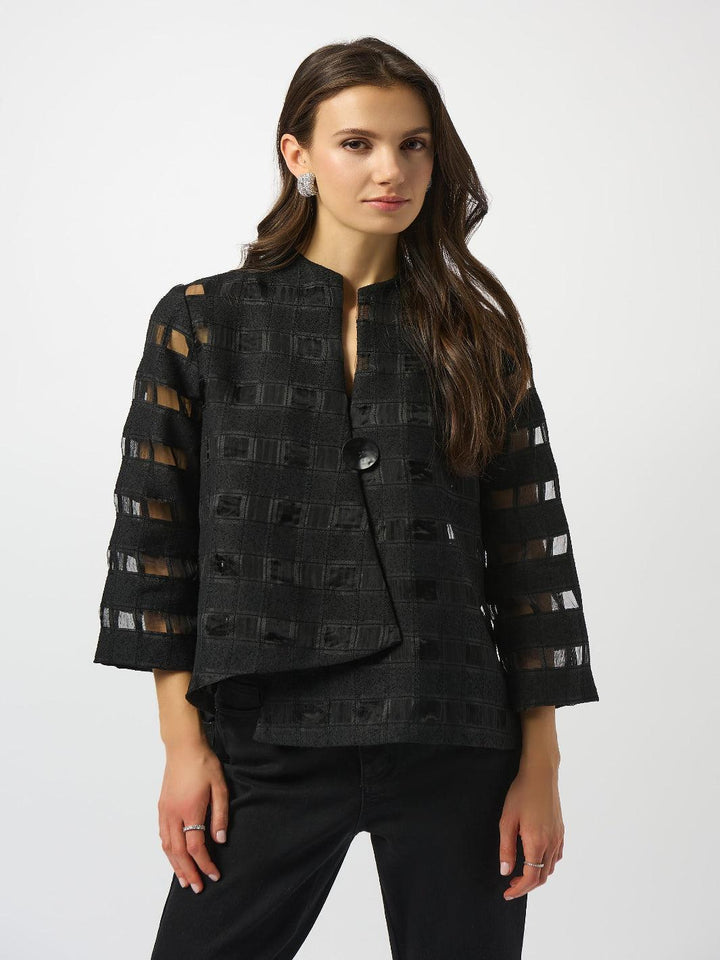 Joseph Ribkoff Collared Formal Button Closure In Black 253199-Nicola Ross