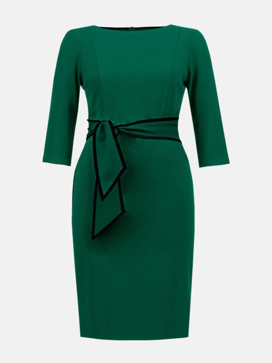 Joseph Ribkoff - Contrast Trim 3/4 Sleeve Dress In Green 221210TT-Nicola Ross