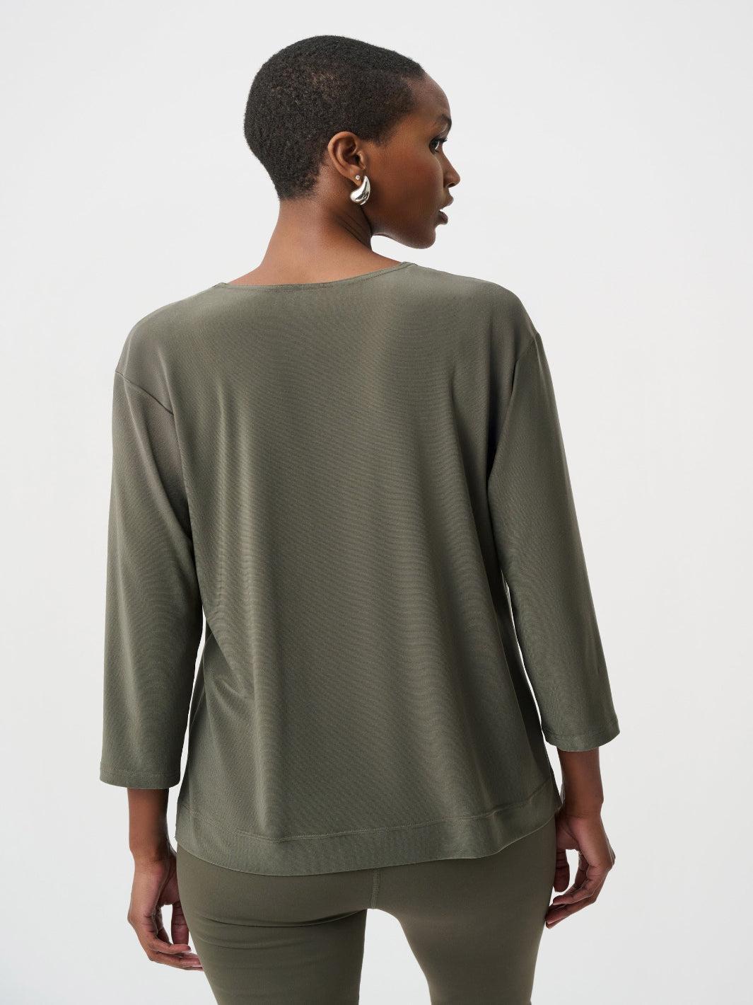 Joseph Ribkoff Contrast Trim Top In Avocado/Black 263629-Nicola Ross