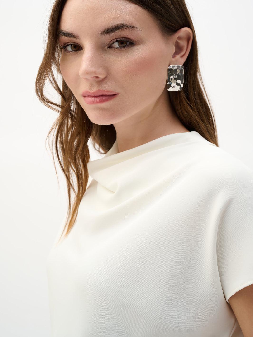 Joseph Ribkoff Cowl Neck Top In Off White 262025-Nicola Ross