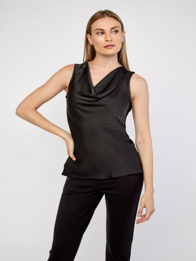 Joseph Ribkoff - Cowl Neck Top in Black 233048-Nicola Ross