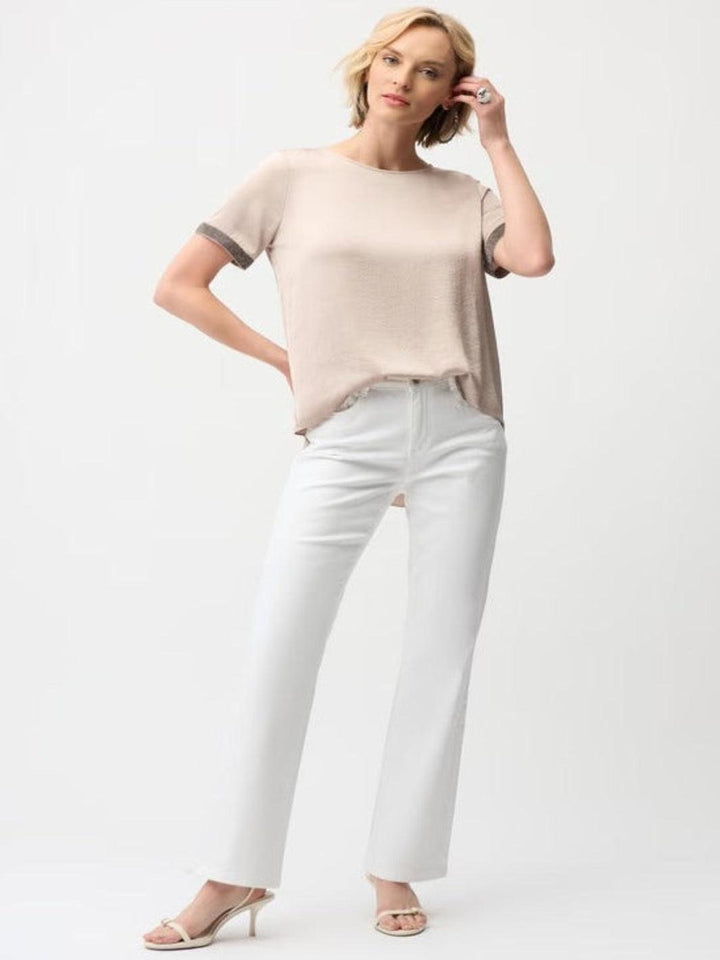 Joseph Ribkoff Crew Neck Top In Beige 261116-Nicola Ross