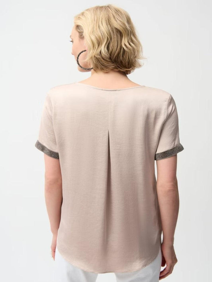 Joseph Ribkoff Crew Neck Top In Beige 261116-Nicola Ross