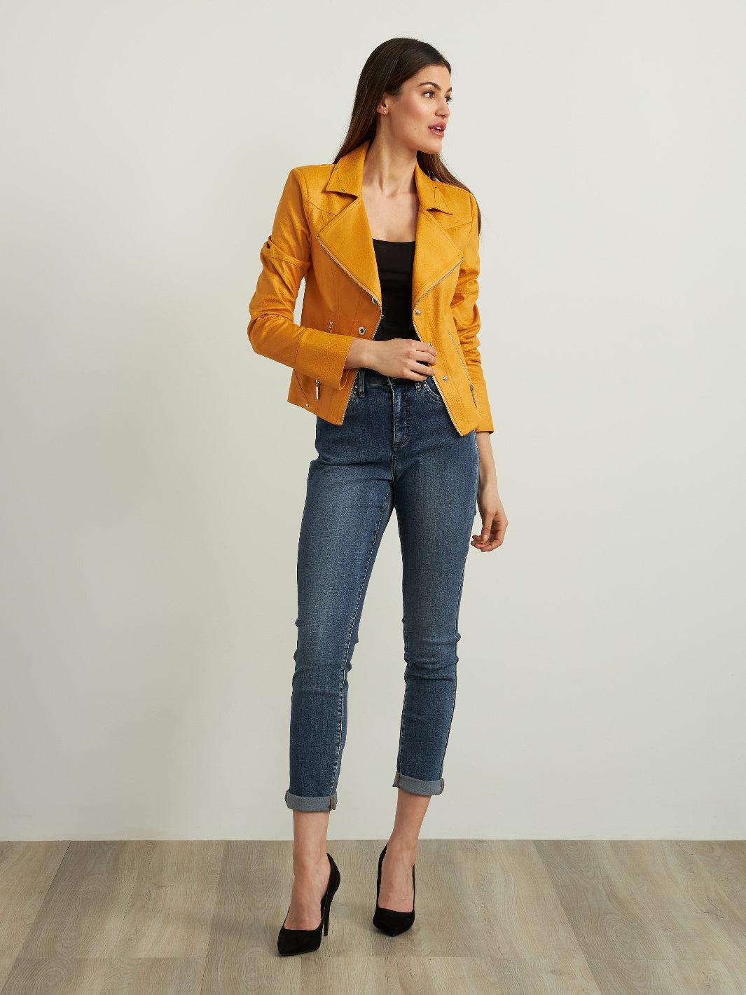 Joseph Ribkoff Cropped Cuffed Jeans In Blue Denim 213942SS25-Nicola Ross
