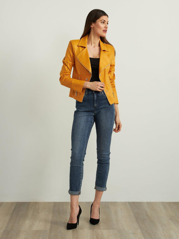 Joseph Ribkoff Cropped Cuffed Jeans In Blue Denim 213942SS25-Nicola Ross