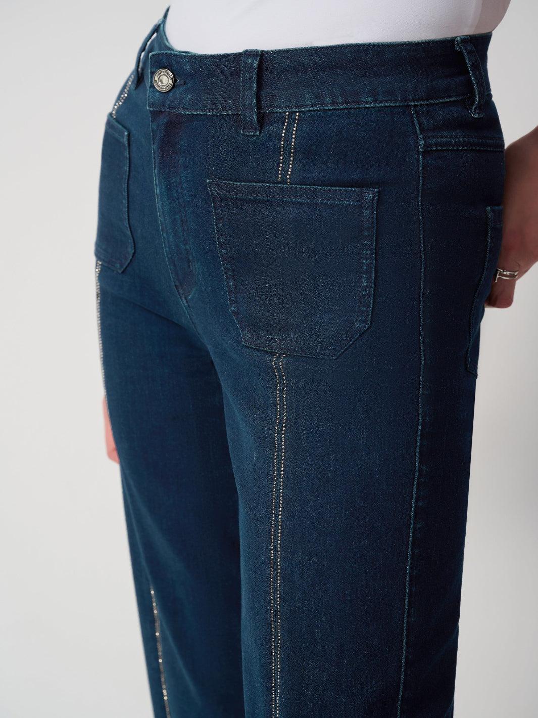 Joseph Ribkoff Cropped Jeans In Dark Denim 241903F25-Nicola Ross